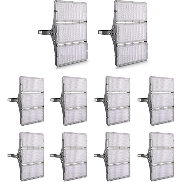 LED Floodlights 300W 30000LM Spotlight, 3000K Warm White Floodlight - IP65 Waterproof Floodlight Outdoor Wall Lights for Garden, Terraces, Garage, Sports Field, Factory, Workshop (10 Pack, 300W Warm White)