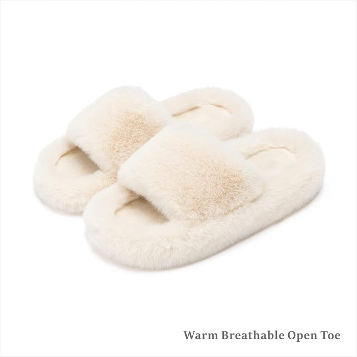 Жіночі домашні тапочки Chantomoo з меморі-піною, плюшеві, з штучним хутром, зручні сліпони, подарунок, 38/39 EU, Бежевий