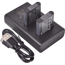 Замінна батарея DSTE 2x LI-90B + подвійний USB-зарядний пристрій з LCD-дисплеєм для Olympus SH-1, SH-50, iHS SH-60, SP-100, SP-100EE, Tough TG-1, iHS Tough TG-2, iHS Tough TG-3, XZ-2 iHS
