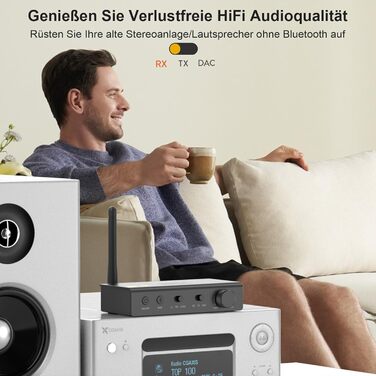 1Mii DS700 Bluetooth передавач/приймач HiFi з DAC, LDAC, aptX HD/LL, OLED-дисплеєм, 3-в-1 аудіоадаптер для ТВ, навушників, колонок, стереосистеми