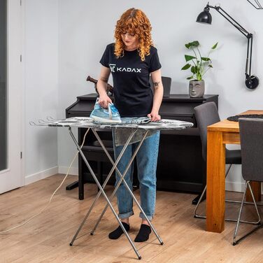 КADAX Регульована гладильна дошка зі сталі, 100x30 см, складана, з покриттям, антиковзні ніжки (білий/сірий)