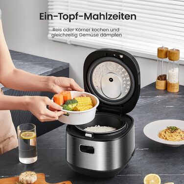 Рисоварка Midea 2л, 9 програм, антипригарна, пароварка, таймер, швидке приготування, для 1-3 осіб