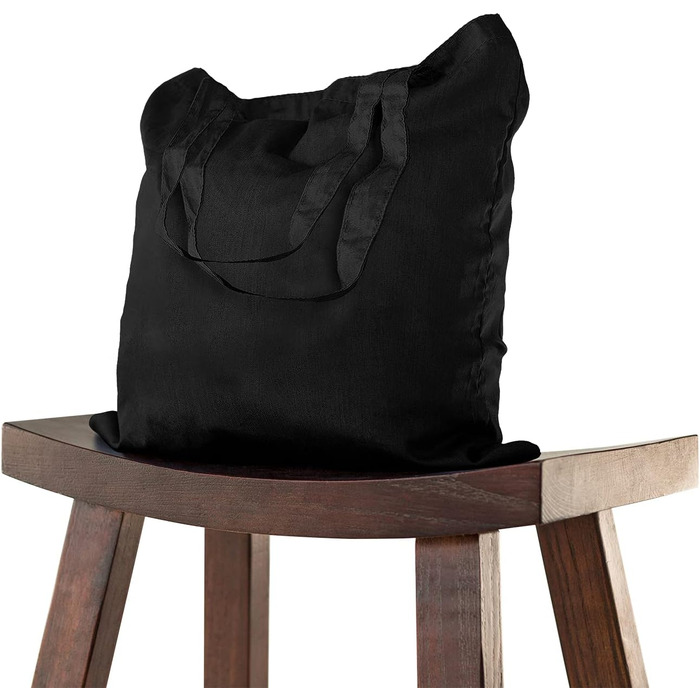 Cotton bag 38x42 cm blank, 25 pieces - Two SHORT handles OEKO-TEX® certified fabric bag, shopping bag, cotton bag, tote bag, jute bag, fabric bag, shopping bag to paint black.