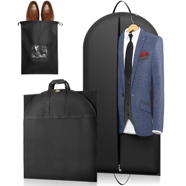 Чохол для одягу Lifewit 120 GSM з мішком для взуття - для костюмів, піджаків, ансамблів. Ідеально для подорожей та зберігання. Розмір 120 x 60 см.