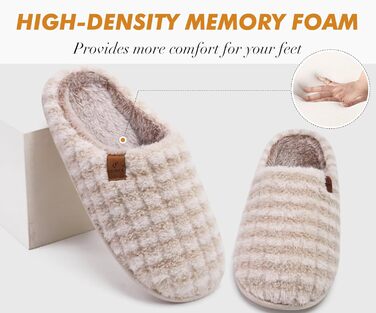 Чоловічі халати-тапочки COFACE з піною для відпочинку, теплі, з вовняної тканини, пухнасті, з антиковзною гумовою підошвою, розмір 40-49 (41 EU, бежевий, пухнастий)