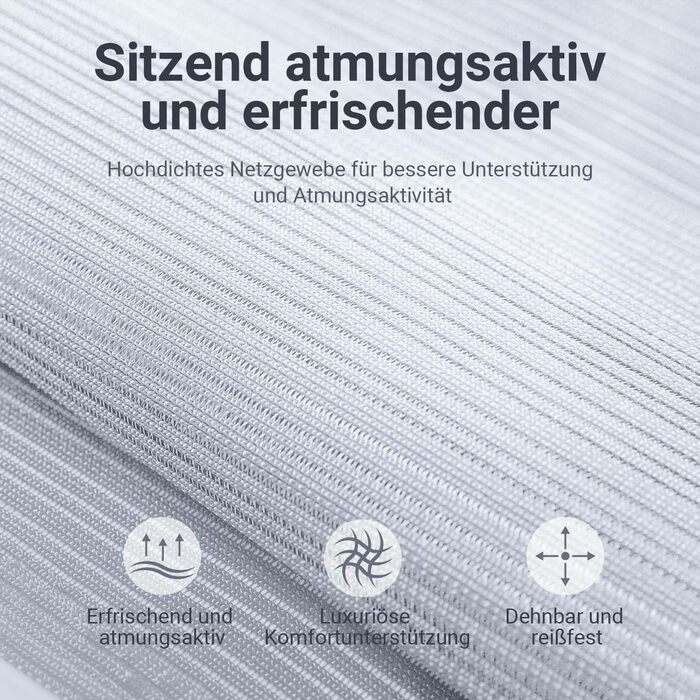 Ергономічне крісло для офісу з регульованою підголовником, сітчасте крісло для столу, відкидні підлокітники, широке сидіння, функція гойдання, комп'ютерне крісло EN 1335, офісне крісло 200 KG, сіре
