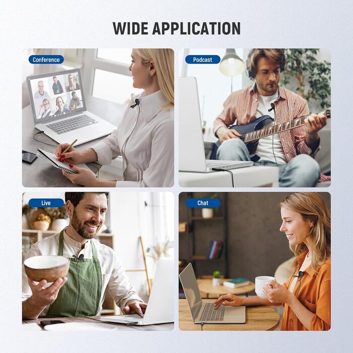 NEEWER Міні-мікрофон-лавал'єр з USB-підключенням для Mac, Windows, PC, YouTube, Skype, Podcast, Gaming, Vlog, Video Konferенції (1 шт.)