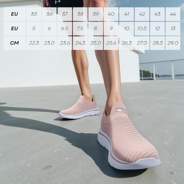 Сліпони жіночі: зручні кросівки для ходьби, занять фітнесу та джогінгу (2630 D Рожевий, 40 EU)