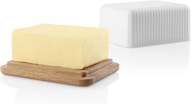 Eva-Trio | Butter Dish with Lid Nova | Keep your butter elegantly and hygienically in a porcelain jar with a wooden lid | Legio Tableware