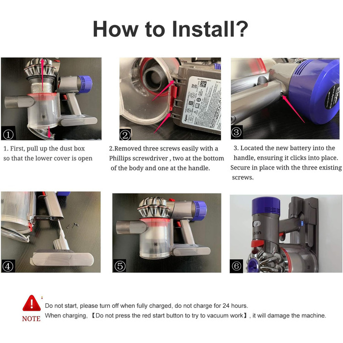 Замінний акумулятор ARyee V8 для пилососів Dyson V8 Fluffy, Animal, Absolute - аксесуар