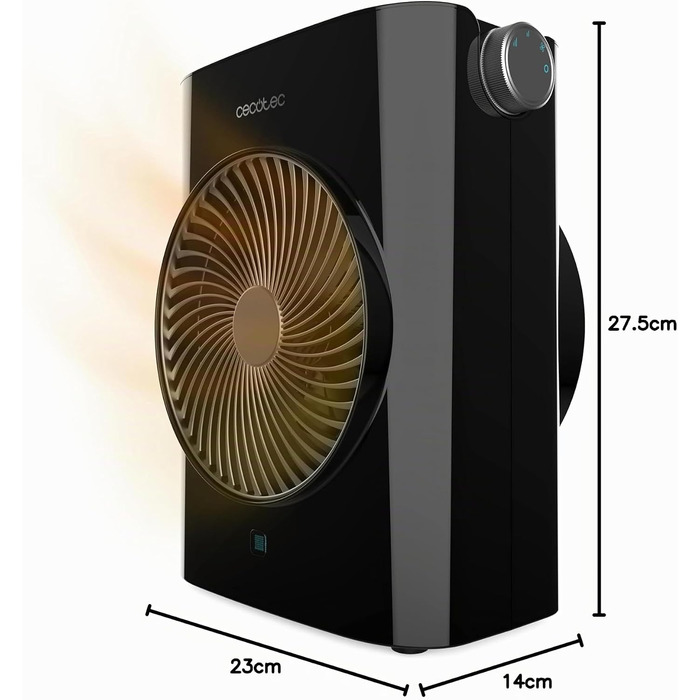 Теплова гармата Cecotec ReadyWarm 2070 Max Force, 2000 Вт, 3 режими роботи (охолодження/тепло/жар), вертикальна, чорна