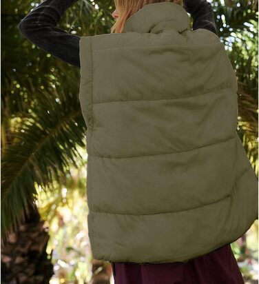 Жіноча пухова жилетка Ainangua з коміром-стійкою, блискавкою, без рукавів, тепла, зимова, легка, утеплена, оливковий (S)