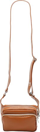 Чоловіча/жіноча поясна сумка на пояс з натуральної шкіри Jisoo G412 (Cognac) 18x13 см