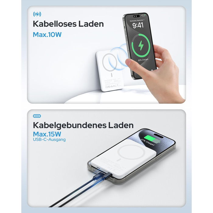 Power Bank MagSafe TRKOY Slim 5000mAh для iPhone: швидка бездротова зарядка, USB-C, портативний акумулятор