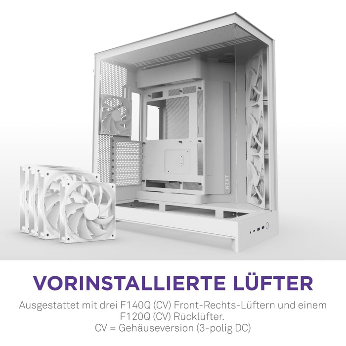 NZXT H9 Flow (2025) – великий корпус для ПК Mid-Tower з двома камерами, підтримка 420мм радіатора, 3 x 140мм та 1 x 120мм вентилятори, загартоване скло, готовність до Back-Connect
