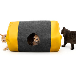 Килимок-іграшка для котів з тунелем та ігровим мішком, інтерактивне заняття для котів, центр активностей, килимок для полювання лапками, інтелектуальна іграшка для котів