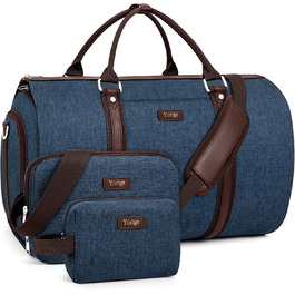 Трансформована сумка-чохол для подорожей: чоловіча та жіноча ручна сумка, велика дорожня сумка з сумкою через плече, 4-частинний набір, 2-в-1, для костюма, сукні, одягу, блакитний колір