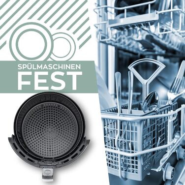 Фритюрниця повітряна HEINRICHS 9 літрів XXL, 10-в-1, LED-дисплей, 1800W, без жиру, таймер, компактна, кошик для миття в посудомийній машині