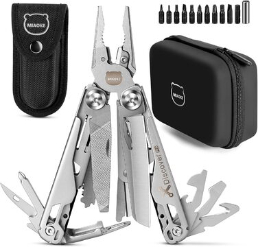 MIAOKE Multitool 23 in 1 with Premium Gift Box, including Screwdrivers, Saw, Bottle Opener, Pliers, Camping Knife. Cool Gadgets for Men, Best Gift for Boyfriend, Son, Dad, Him, Husband.