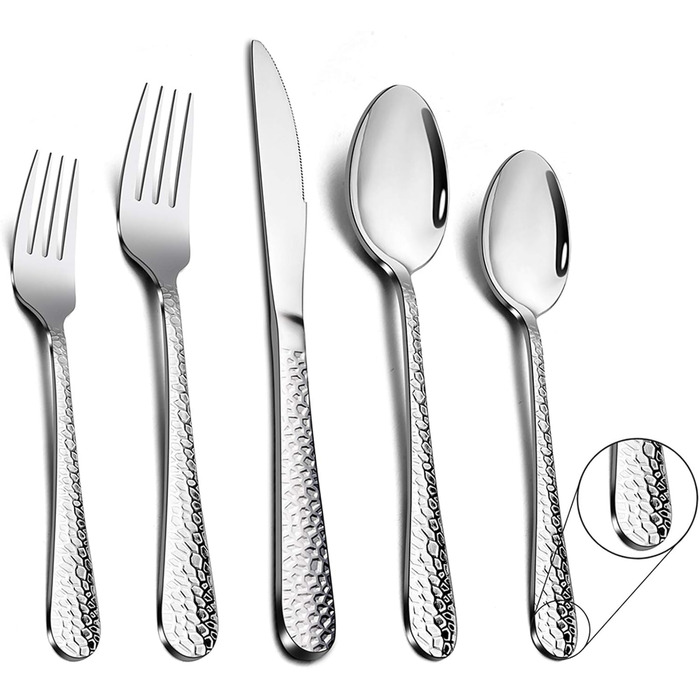 Набір столових приборів TEAMFAR, 60 предметів: нержавіюча сталь, набір столових приборів для 12 осіб, з ручкою 
