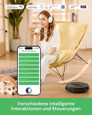 Робот-пилосос Vactidy Nimble T7 з функцією миття підлоги, потужність 2800Pa, час роботи 120 хвилин, керування через Alexa/App/Siri, для видалення шерсті тварин та прибирання килимів