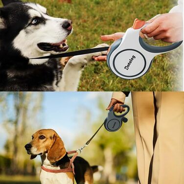 Рулетка для собак, висувна поводок-рулетка для середніх та великих собак до 50 кг, чорний, 8 м