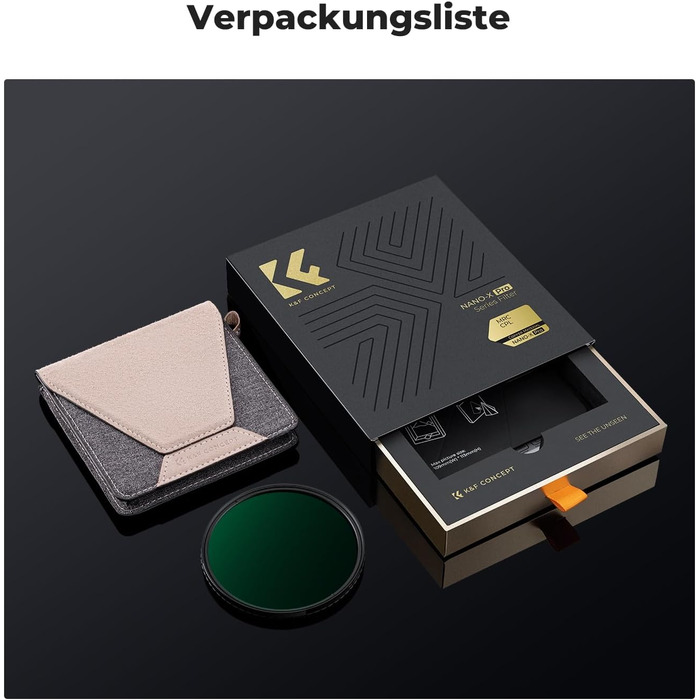 Поляризаційний фільтр K&F Concept CPL 77mm для об'єктивів Sony, Canon, Nikon, Fujifilm (оптичне скло, HD, Slim)