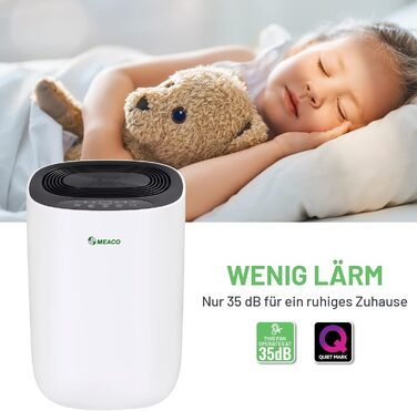 Зволожувач повітря Meaco Ultra Leiser 10L - Електричний зволожувач MeacoDry ABC, 10 літрів, чорний