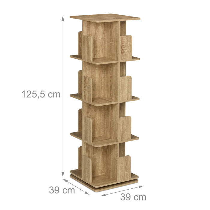 Relaxdays Bookshelf, Square, Wood-Look