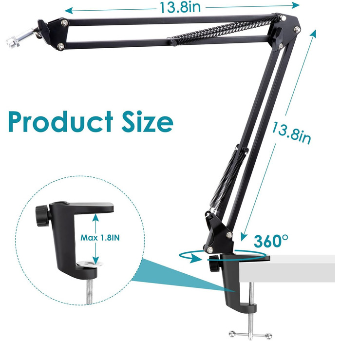 Кріплення для мікрофона Blue Snowball iCE, Popschutz та гнучкий канал для кабелів, сумісний з кріпленням Blue Snowball від YOUSHARES