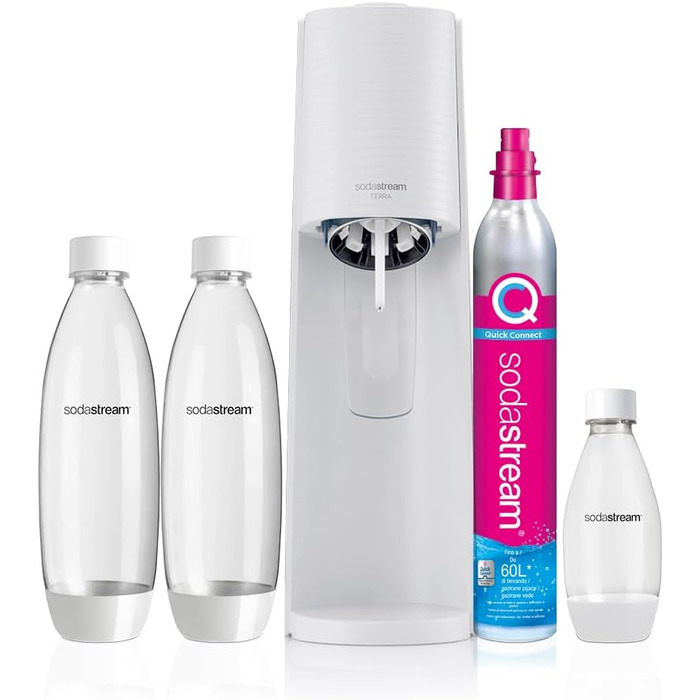 SodaStream AquaSpark Terra White - Набір 3 шт. (2 x 1л + 1 x 0.5л) + Цилиндр CO2 (60л)