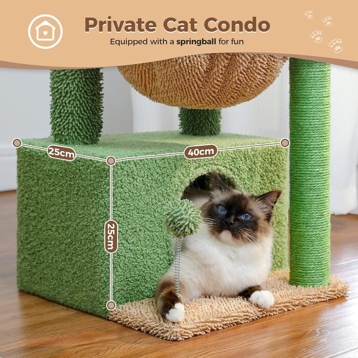 PAWZ Road Котячий кігтеточка з гамаком, котячий тур з сизалю, зелений, 83 см