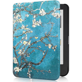 Чохол для електронної книги Tolino Shine Color/Shine 5(2024)/Shine 4(2022) & Kobo Clara Colour | BW | 2E, тонкий захисний чохол з авто-ввімкненням/вимкненням (квітка)
