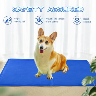 Килимок охолоджуючий для собак та котів, самоохолоджуючий, 65x50 см, з нетоксичним гелем