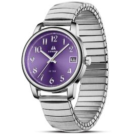 Жіночий годинник LN LENQIN: Водонепроникні годинники для жінок з нержавіючої сталі, кварцовий механізм, регульований браслет (сріблястий, фіолетовий)