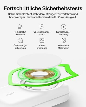 Зарядна станція Belkin UltraCharge 3 в 1 з Qi2.2, 25W, сумісна з MagSafe, для iPhone, Apple Watch, AirPods, Pixel, з адаптером 45W