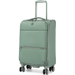 Чемодан Miss Lulu Handgepäck, 59.5 x 36.5 x 25 см, зелений, 32 л, з відділенням для мокрого одягу, на 4 колесах, для подорожей та бізнесу