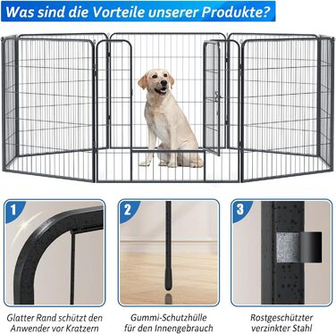 Клітка для собак та цуценят, вольєр для тварин, переносний загон для вигулу, металева іграшка-загон (12 шт.)