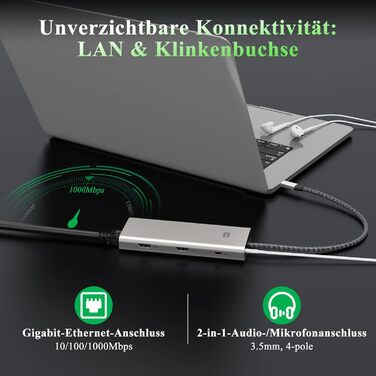 Док-станція Minthouz USB-C для HP, Lenovo, Dell: 12-в-1, 4xUSB, 8K@30Hz/4K@144Hz, 100W PD, Thunderbolt 3/4, 2.5G LAN, SD/TF, 3.5mm, для ноутбуків (Dual HDMI+DP)