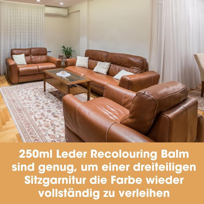 Complete Leather Restoration Set (Dark Grey) – includes leather reconditioning balm, protective cream, cleaner, sponge, and applicator – restoration and repair of sofas, chairs, car seats, and