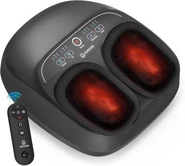Масажер для ніг Comfier з підігрівом, Shiatsu масаж для п'яткової фасції та невропатії, з пультом, функція паузи, 34.5X18.7X40.5 см