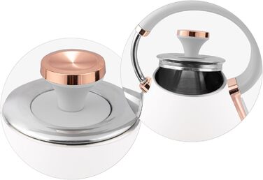 Елегантний чайник Berdsen BD-701 з термометром, 1.7L (білий)