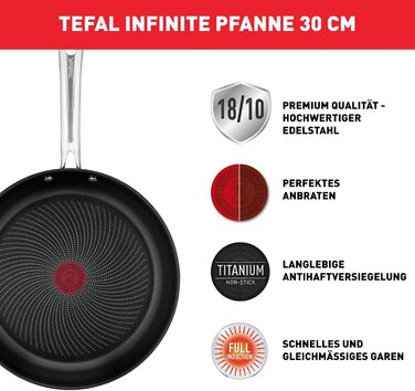 Сковорода Tefal Infinite Induction 30 см з антипригарним покриттям та індикатором температури