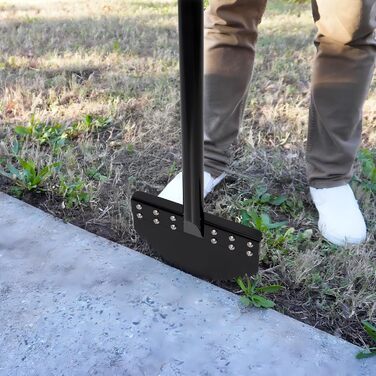 CKLT One-Piece Edge Trimmer 100cm with Spring Steel Blade Manual Lawn Edger Manganese Steel Rustproof Half-Moon Garden Tool with Rubber Grip for Landscape Maintenance