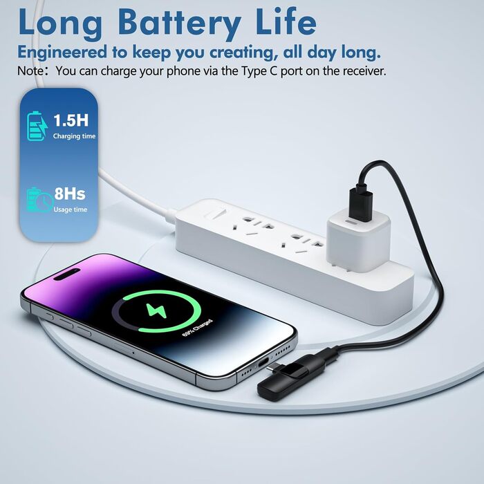 Мікрофон Lavalier Mini Mic Pro (2 шт.) з USB-C для iPhone, iPad, Android - для відео, інтерв'ю, подкастів, Vlog, TikTok, YouTube (сірий)