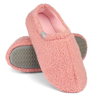 OFFCUP Теплі жіночі халапки-домашні тапочки з піни пам'яті, зимові, бавовняні, пухнасті, для дому та вулиці, рожеві, розміри 40-41