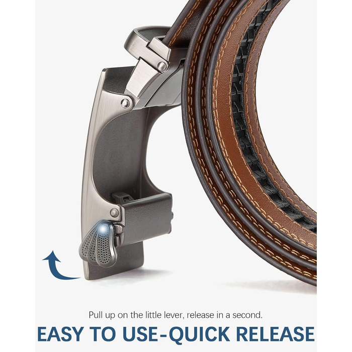 Чоловічий шкіряний ремінь BOSTANTEN з автоматичною застібкою-разом, 35 мм, регульований, довжина 115/135 см