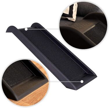 Рампа для собак Lionto до 90 кг, чорна, 100x38 см. Міцна, з антиковзким покриттям, для завантаження в багажник, щадить суглоби.