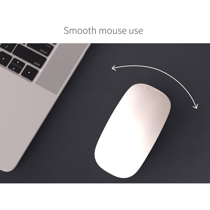 Килимок для миші RENMTURE двосторонній: Корк + PU-шкіра, 90x43 см, для офісу та дому, водостійкий, антиковзкий, чорний