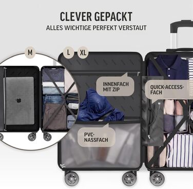 Набір дорожніх валіз Deuba TRAVEL з жорстким корпусом, 3 предмети, темно-зелений